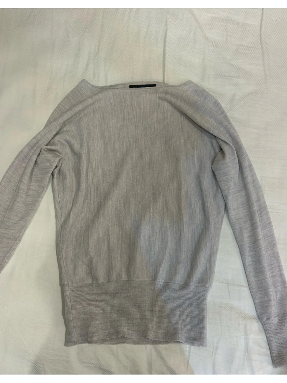 The Limited Light Gray Long Sleeve Top - Slim Crewneck